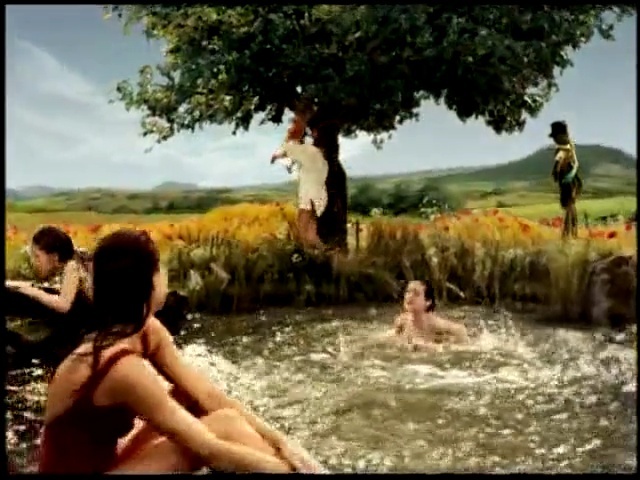 Video Reference: fun, tree, tourism, girl, vacation, leisure, water, grass, recreation, river, Person