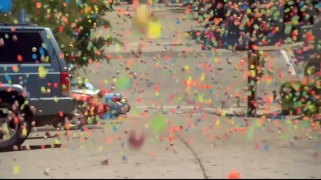 Video Reference: Tree, Crowd, Confetti, Art, Architecture, Party supply, Photography, Asphalt, Rain, Play