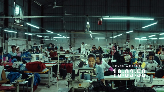 Video Reference: restaurant, cafeteria, stage, interior, table, hall, chair, Person