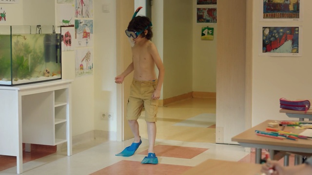 Video Reference: Standing, Child, Room, Leg, Shoulder, Footwear, Headgear, Floor, Shoe, Flooring