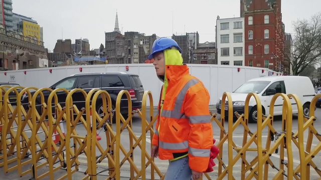 Video Reference: Construction worker, Blue-collar worker, Construction, Guard rail, Fence