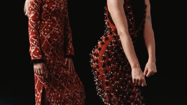 Video Reference: fashion model, dress, fashion, catwalk, formal wear, fashion show, shoulder, velvet, haute couture, model