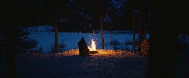 Video Reference: Snow, Winter, Sky, Night, Tree, Darkness, Evening, Snowmobile, Landscape, Vehicle, Person