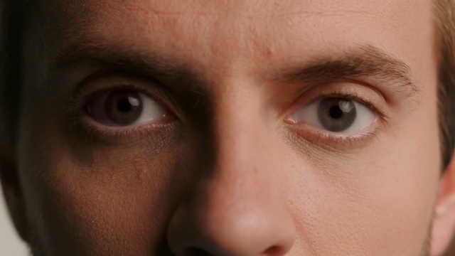 Video Reference: eyebrow, face, nose, cheek, forehead, eye, chin, eyelash, close up, lip