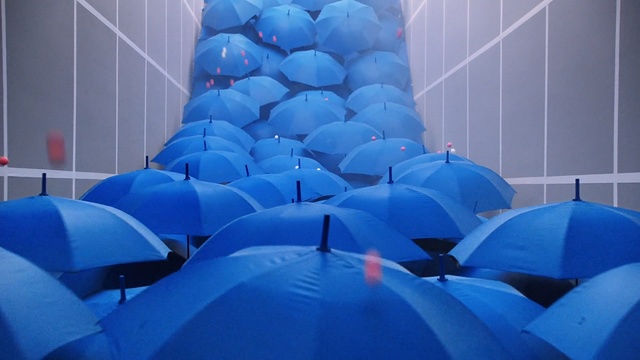 Video Reference: Blue, Inflatable, Water, Architecture, Games, Recreation, Fashion accessory