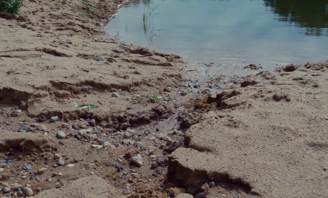 Video Reference: Soil, Geological phenomenon, Water, Mud, Bank, Rock, Puddle, Outdoor, Nature, Beach, Standing, Man, Sitting, Walking, Sand, Sandy, People, Holding, Sheep, Dog, Ocean, Playing, Boat, Group, Ground, Lake, Mountain, Shore