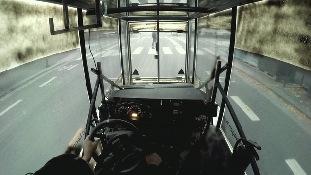 Video Reference: motor vehicle, mode of transport, transport, vehicle, public transport, cockpit, automotive exterior, glass, windshield, window