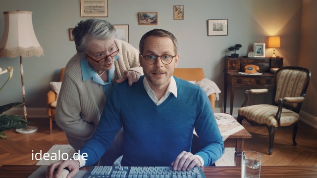 Video Reference: Glasses, Grandparent, Electronic device, Conversation, Smile, Person