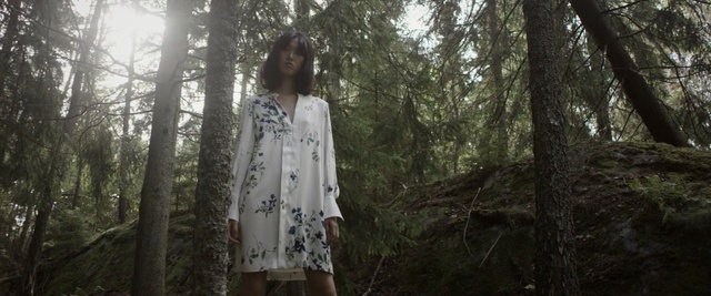 Video Reference: tree, forest, woody plant, old growth forest, plant, girl, jungle, woodland, rainforest, trunk, Person