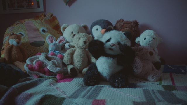 Video Reference: Stuffed toy, Teddy bear, Toy, Pink, Plush, Room, Textile, Baby toys, Child