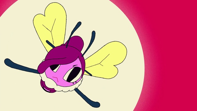 Video Reference: Cartoon, Pink, Illustration, Graphic design, Magenta, Plant, Clip art, Membrane-winged insect, Fly, Fictional character