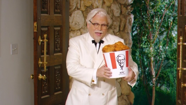 Video Reference: man, old man, door, food, fast food, glasses, beard, Person