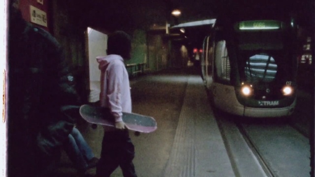 Video Reference: Mode of transport, Transport, Human, Night, Vehicle, Public transport, Street, Photography, Automotive lighting, Darkness