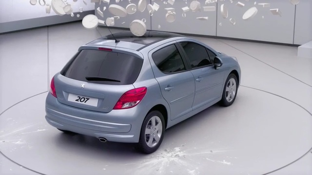 Video Reference: land vehicle, car, vehicle, motor vehicle, peugeot 207, family car, subcompact car, hatchback, peugeot, automotive design