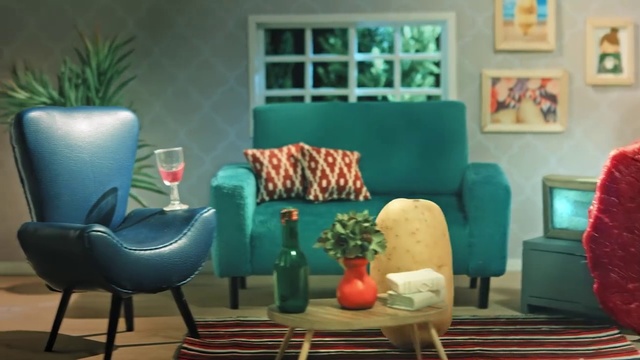 Video Reference: Living room, Furniture, Room, Interior design, Couch, Turquoise, Green, Blue, Chair, Table