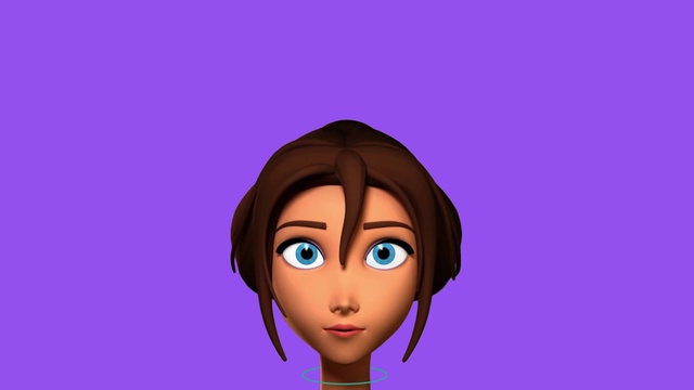 Video Reference: Face, Cartoon, Violet, Purple, Head, Animated cartoon, Forehead, Cheek, Animation, Illustration