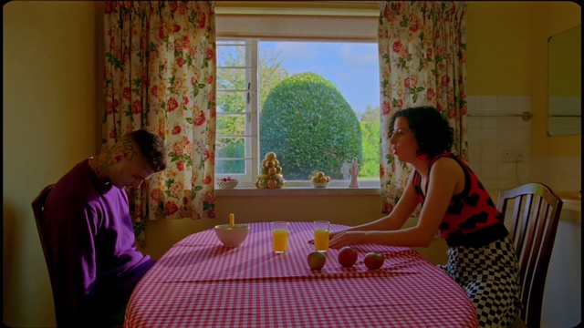 Video Reference: Room, Bedroom, Furniture, Textile, House, Interior design, Table, Bed, Linens, Leisure