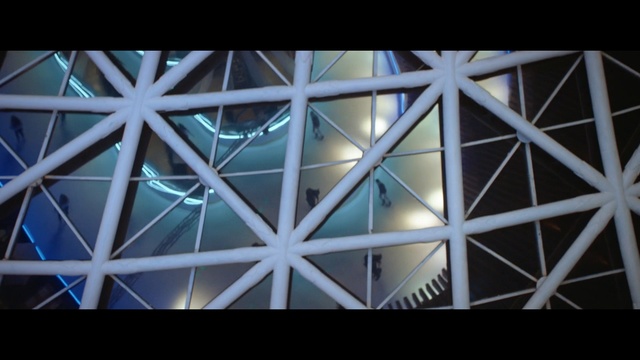 Video Reference: Daylighting, Light, Architecture, Symmetry, Lighting, Triangle, Line, Metal, Ceiling, Pattern