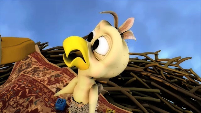 Video Reference: Animated cartoon, Animation, Beak, Bird, Fawn, Fictional character, Perching bird