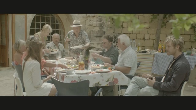 Video Reference: conversation, senior citizen, interaction, screenshot, supper, meal, fun, Person