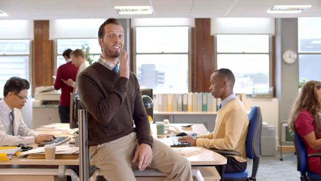 Video Reference: Room, Event, Conversation, Job, Office, Sitting, Meeting, Collaboration, Furniture, Interior design