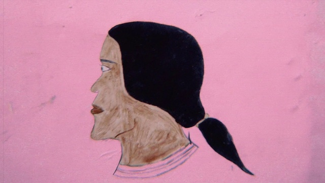 Video Reference: Face, Head, Pink, Nose, Chin, Illustration, Forehead, Neck, Headgear, Black hair