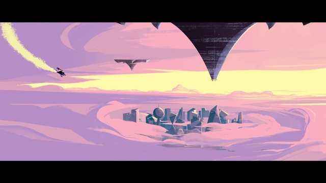 Video Reference: Sky, Horizon, Illustration, Human settlement, City, Font, Art, Landscape, Graphic design, Cloud