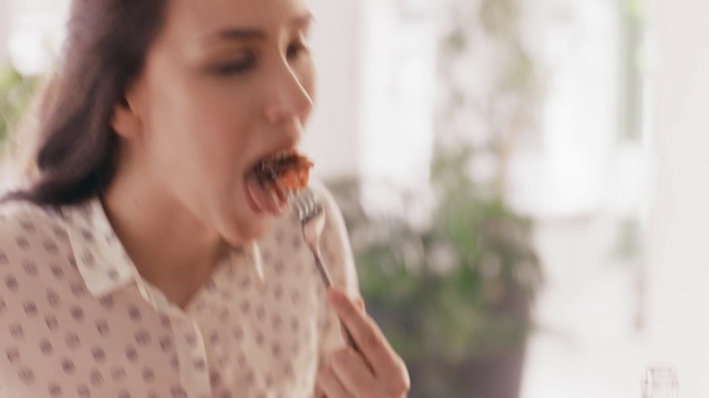 Video Reference: Face, Nose, Facial expression, Eating, Skin, Mouth, Chin, Organ, Tooth, Smile