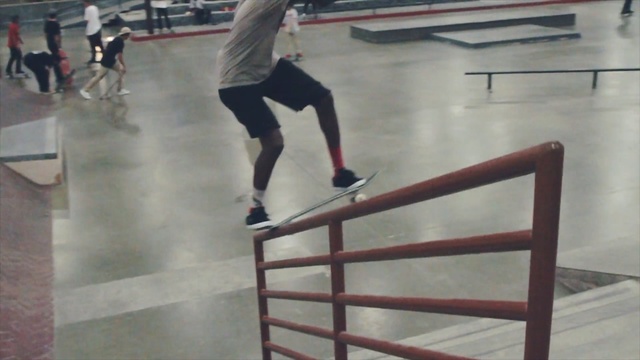 Video Reference: skateboarder, recreation, skateboarding, sports equipment, sport venue, skateboarding equipment and supplies, sports, material, shoe, product, Person