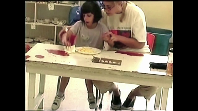 Video Reference: Table, Furniture, Sitting, Hand, Eating, Art, Finger, Conversation, Food, Chair