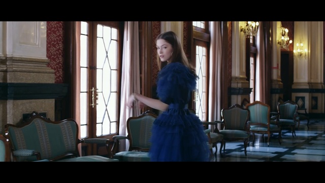 Video Reference: blue, lady, dress, girl, screenshot, scene, Person