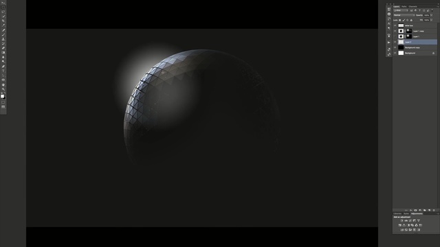 Video Reference: black, text, atmosphere, light, black and white, screenshot, font, circle, 3d modeling, sphere