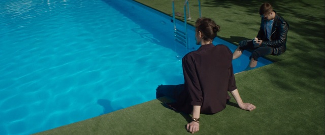 Video Reference: blue, water, leisure, green, mammal, swimming pool, vertebrate, fun, vacation, summer, Person