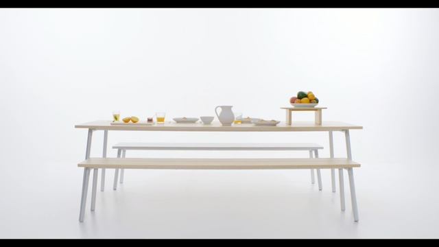 Video Reference: Furniture, White, Table, Yellow, Coffee table, Desk, Room, Chair, Shelf, Rectangle