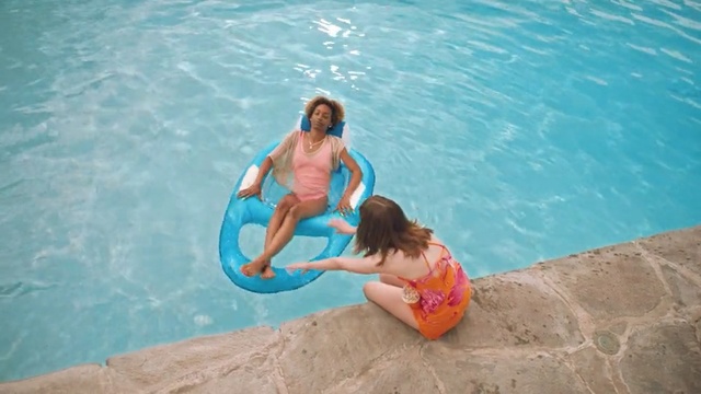 Video Reference: Fun, Vacation, Aqua, Leisure, Summer, Recreation, Turquoise, Sea, Water, Pool, Sport, Swimming, Board, Woman, Young, Ocean, Playing, Standing, Holding, Girl, Court, Riding, Body, Man, Mountain, Surfing, Ball, Large, Wave, Blue, Swimwear, Swimming pool, Person, Water sport, Toddler, Beach, Clothing