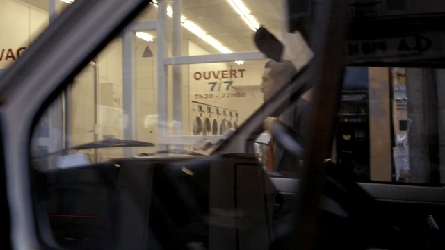 Video Reference: Transport, Architecture, Window, Glass, City, Public transport, Metal, Street, Person