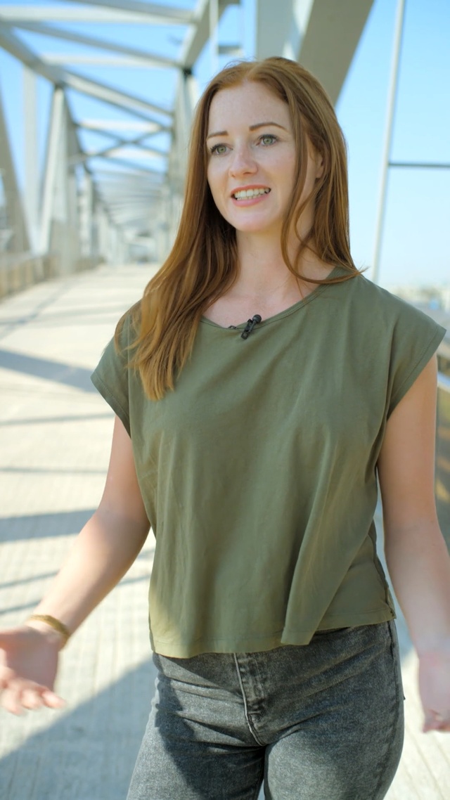 Video Reference: Hair, Clothing, Shoulder, Khaki, Hairstyle, Beauty, Neck, Blond, Sleeve, T-shirt, Person