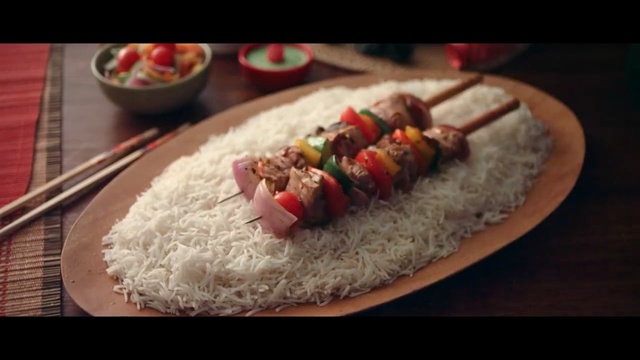 Video Reference: cuisine, dish, food, kebab, steamed rice, yakitori, asian food, grilled food, brochette, satay, Person