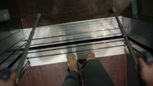 Video Reference: Floor, Hardwood, Escalator, Stairs, Flooring, Wood, Table, Steel, Room, Architecture, Person