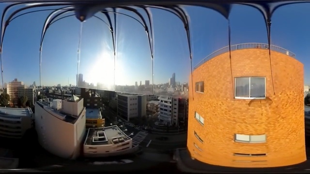 Video Reference: landmark, mode of transport, sky, architecture, photography, fisheye lens, reflection, panorama, dome, facade