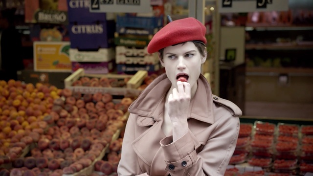 Video Reference: Supermarket, Snack, Headgear, Vegetarian food, Moustache, Smile, Person