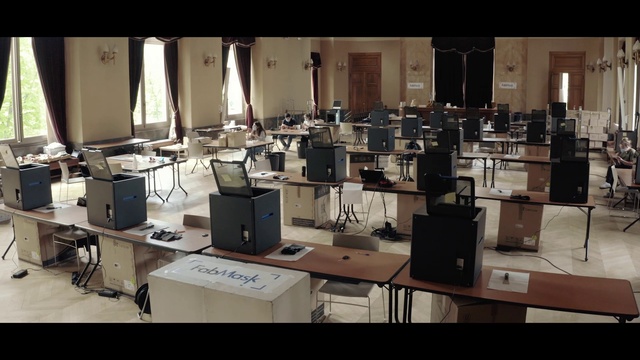 Video Reference: Electronics, Furniture, Room, Architecture, Building, Photography, Office, Table, Interior design