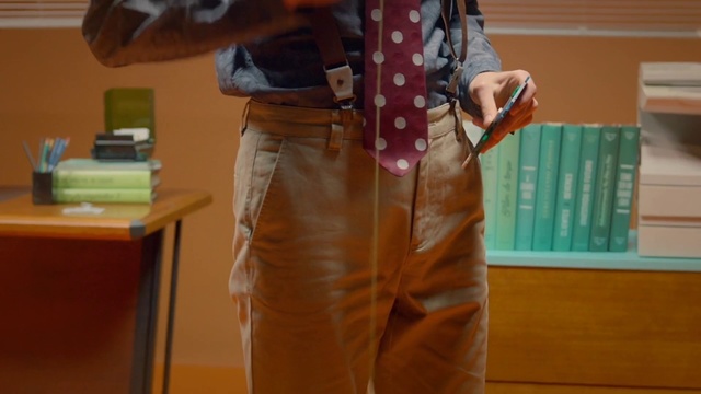 Video Reference: Jeans, Standing, Brown, Outerwear, Textile, Leather, Sleeve, Trousers, Denim, Jacket