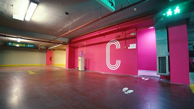 Video Reference: Light, Pink, Building, Neon, Room, Floor, Architecture, Ceiling, Flooring, Interior design