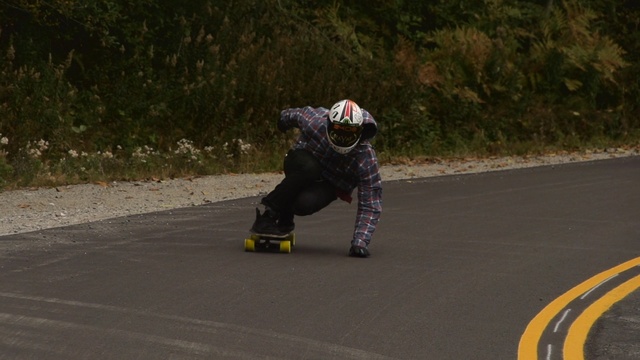 Video Reference: footwear, longboarding, longboard, skateboard, asphalt, race, extreme sport, boardsport, skateboarding equipment and supplies, freebord