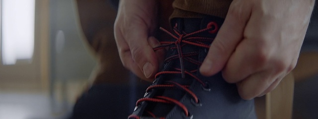 Video Reference: Footwear, Shoe, Hand, Finger, Thread, Jeans, Textile, Knot, Hiking boot, Knitting