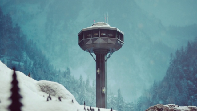 Video Reference: Water tower, Water, Sky, Tower, Tree, Snow, Architecture, Winter, Geological phenomenon, Control tower