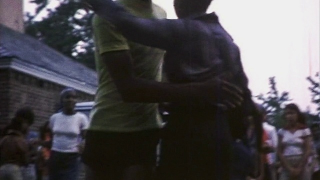 Video Reference: Photograph, Black, People, Tree, Snapshot, Fun, Light, Standing, Crowd, Leaf