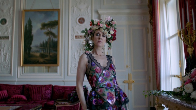 Video Reference: Lady, Pink, Dress, Floral design, Plant, Flower, Costume, Fashion accessory, Headpiece, Formal wear, Person