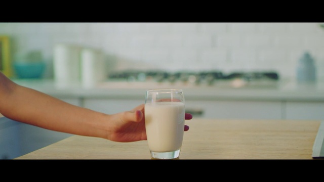 Video Reference: Drink, Milkshake, Milk, Smoothie, Food, Dairy, Horchata, Raw milk, Hand, Almond milk
